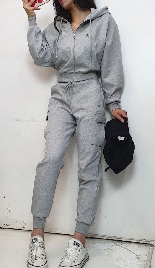 아디다스 여성 미니 버드 크롭 카고 세트