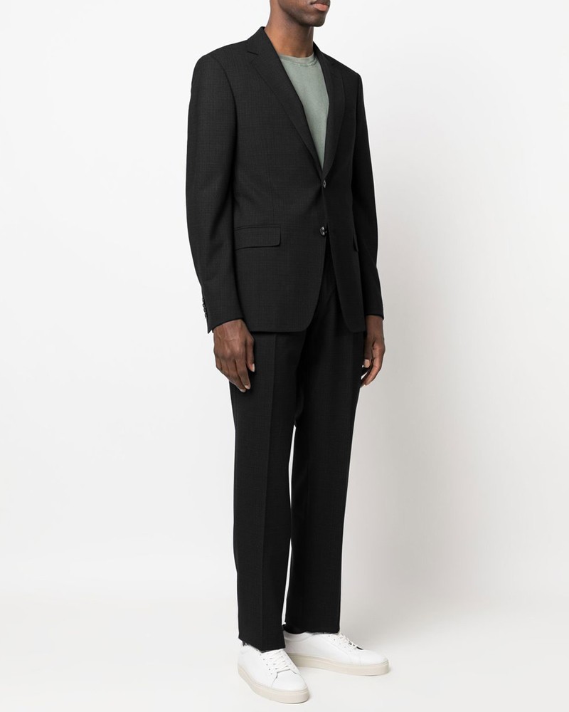 구찌 스트라이프 싱글 모직 슬림 슈트 세트