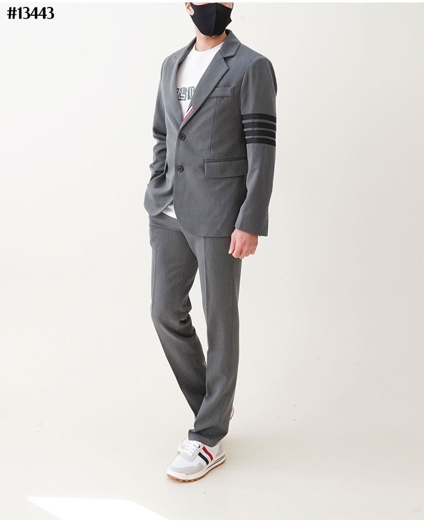 톰브라운 사선 플레인 우븐 클래식 수트 정장 세트