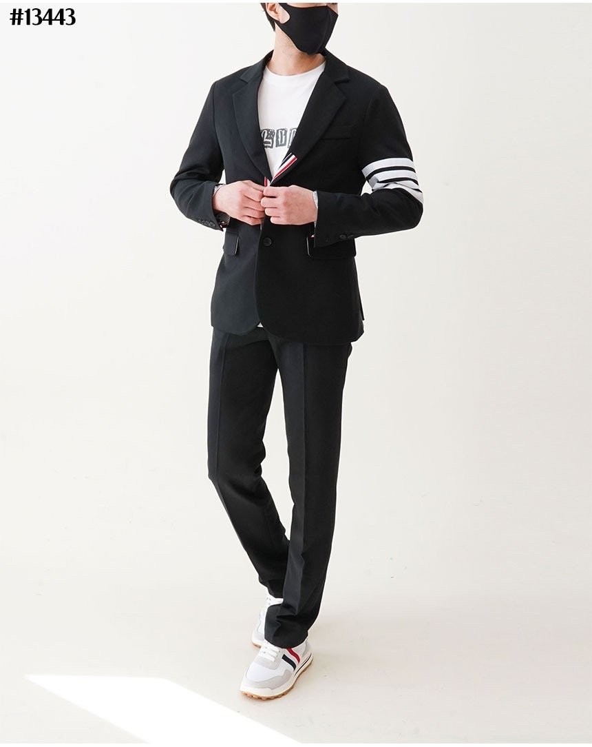 톰브라운 사선 플레인 우븐 클래식 수트 정장 세트