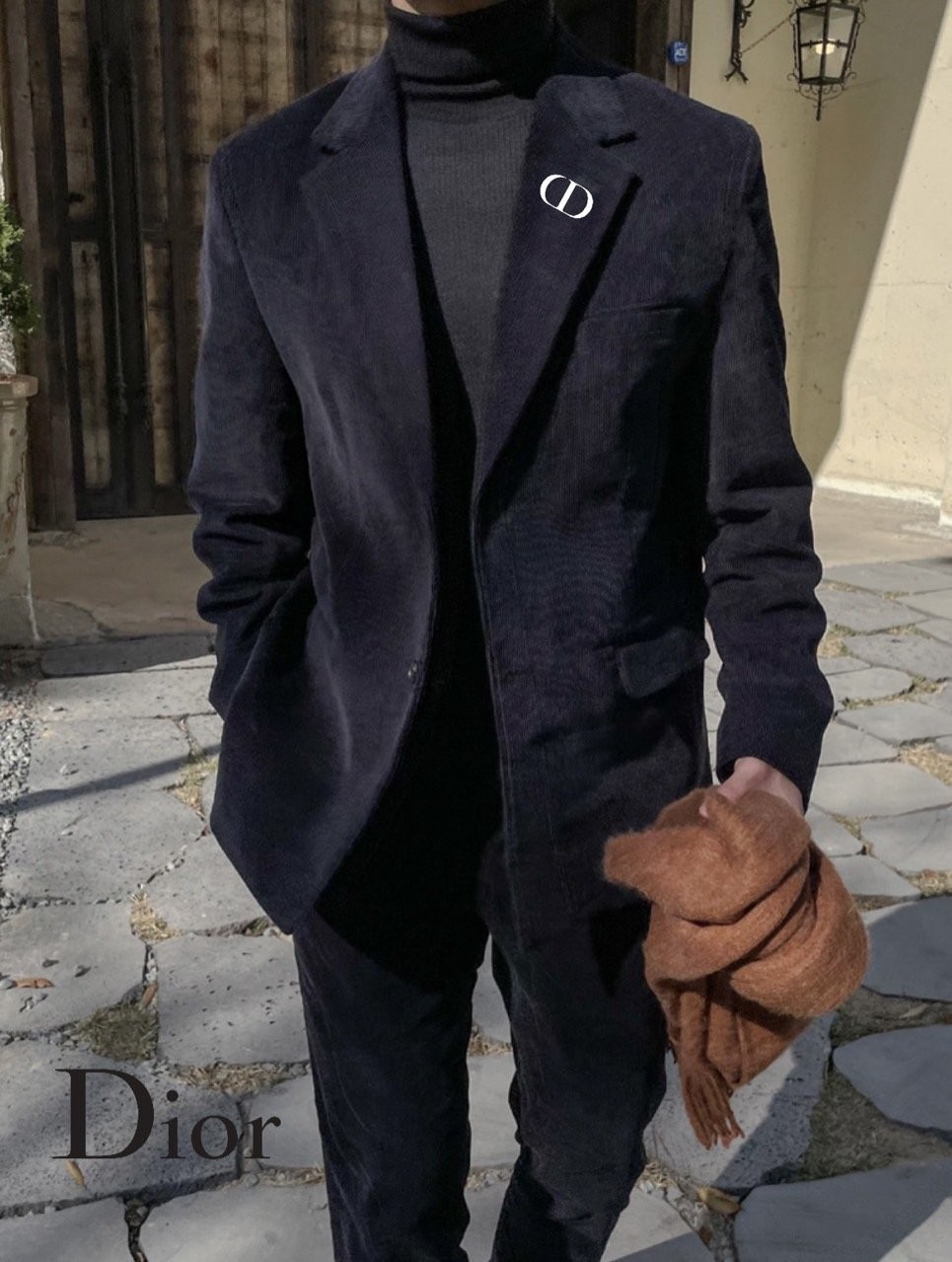 디올 옴므 코듀로이 투버튼 세미 오버핏 정장 세트