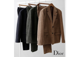 디올 옴므 코듀로이 투버튼 세미 오버핏 정장 세트