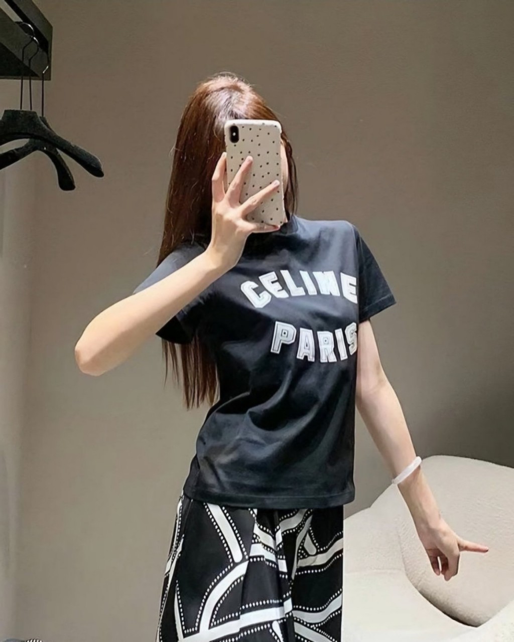 셀린느 여성 파리스 로고 반팔티