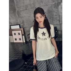 디올 여성 자도르 스타 배색 랍빠 반팔티