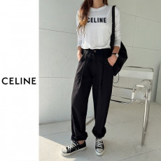 셀린느 여성 레터링 패치 긴팔티