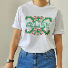 셀린느 여성 컬러 빅 트리오페 로고 반팔티
