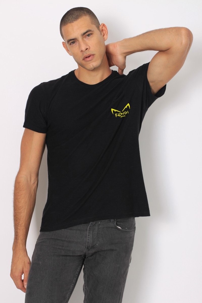 펜디 몬스터 로고 코튼 반팔티