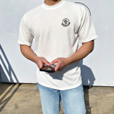 몽클레어 로고 코튼 라운드넥 반팔티