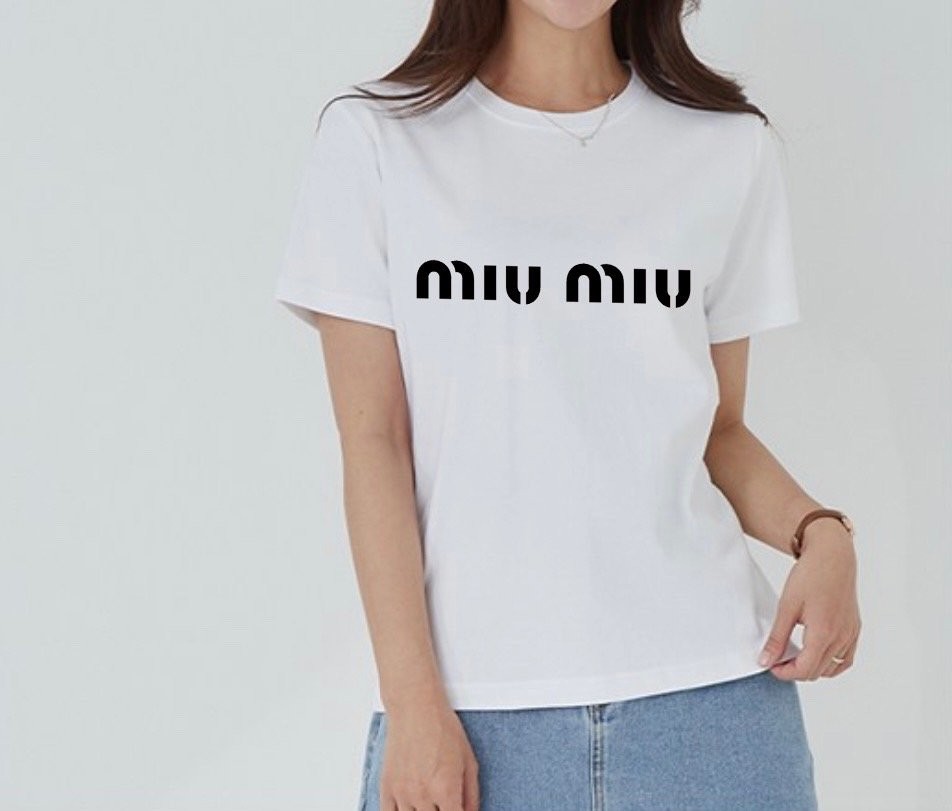 미우미우 로고 반팔티