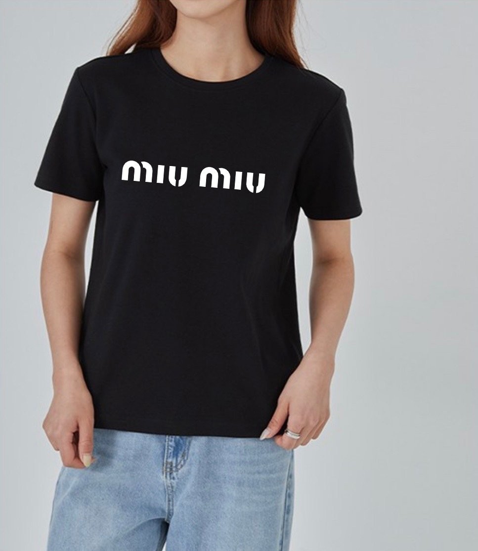 미우미우 로고 반팔티