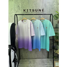 메종키츠네 브라운 폭스헤드 그라데이션 라운드 반팔티