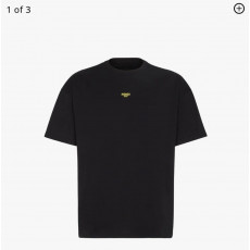 펜디 로마 자수 로고 블랙 저지 반팔티