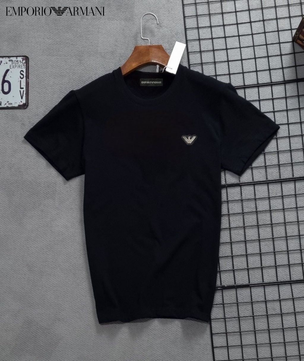 알마니 조르지오 브로치 라운드 반팔티