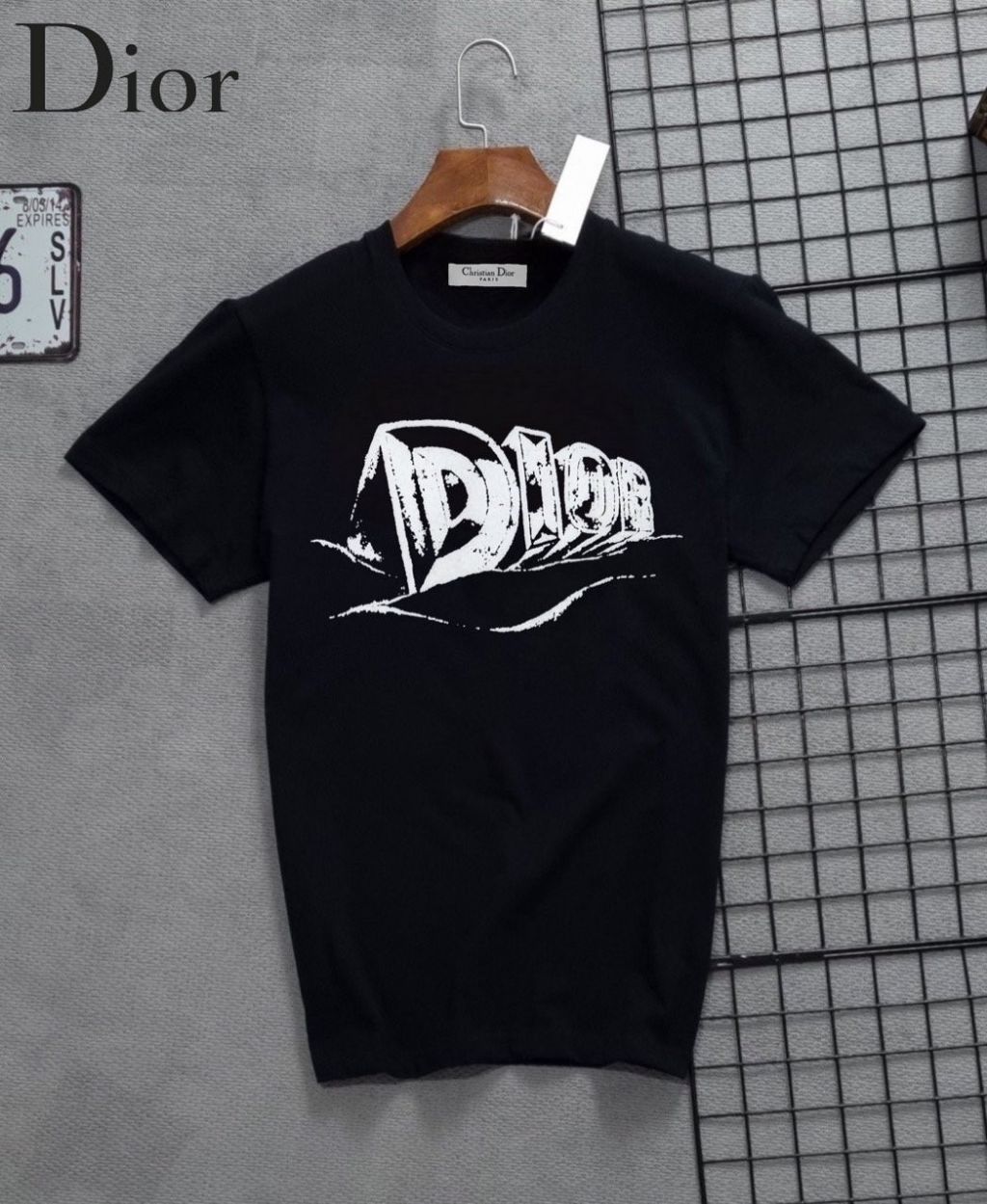 디올 슬러브 코튼 라운드 반팔티