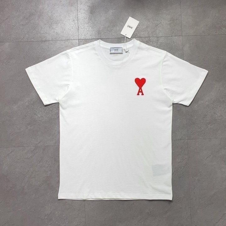 아미 빅로고 하트 로고 라운드 반팔티
