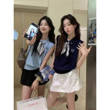 로에베 여성 스카프 타이 카라 니트 나시