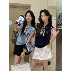 로에베 여성 스카프 타이 카라 니트 나시