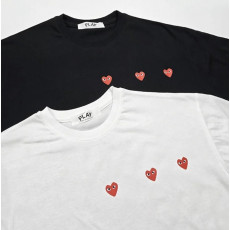 꼼데가르송 트리플 미니 하트 로고 반팔티