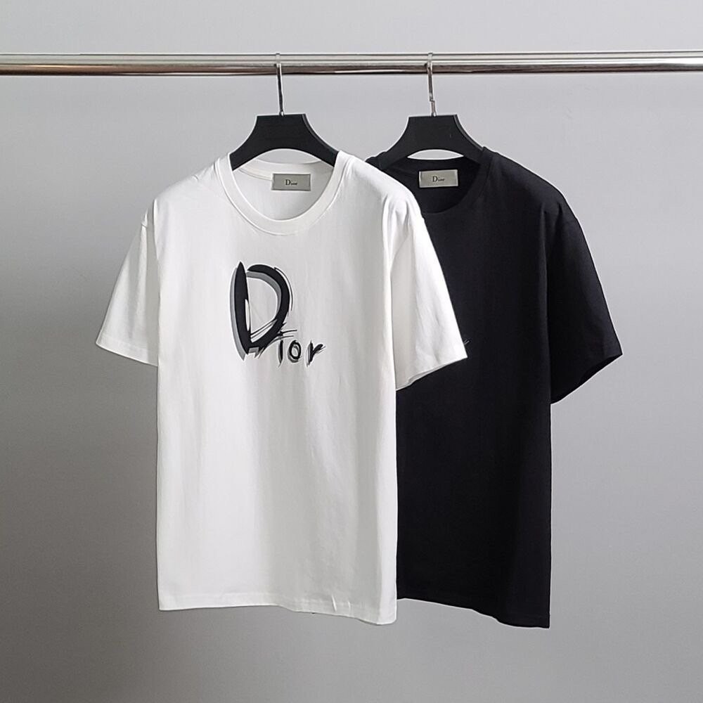 디올 스케치 프린팅 코튼 반팔티