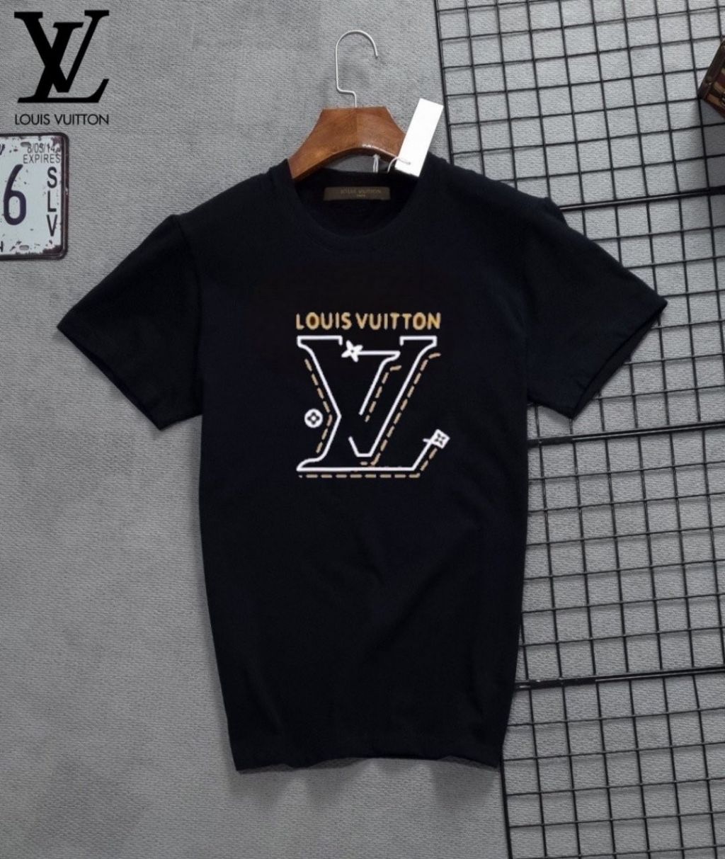 루이비통 점선 시그니처 로고 라운드 반팔티