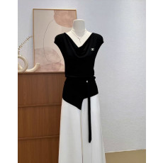 셀린느 여성 트리옹프 언발 버튼 끈 니트 나시