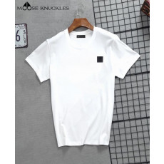 무스너클 블랙 패치 로고 라운드 반팔티