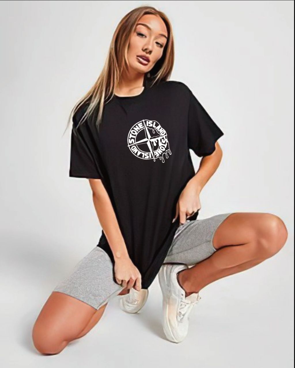 스톤아일랜드 다운 로고 반팔티