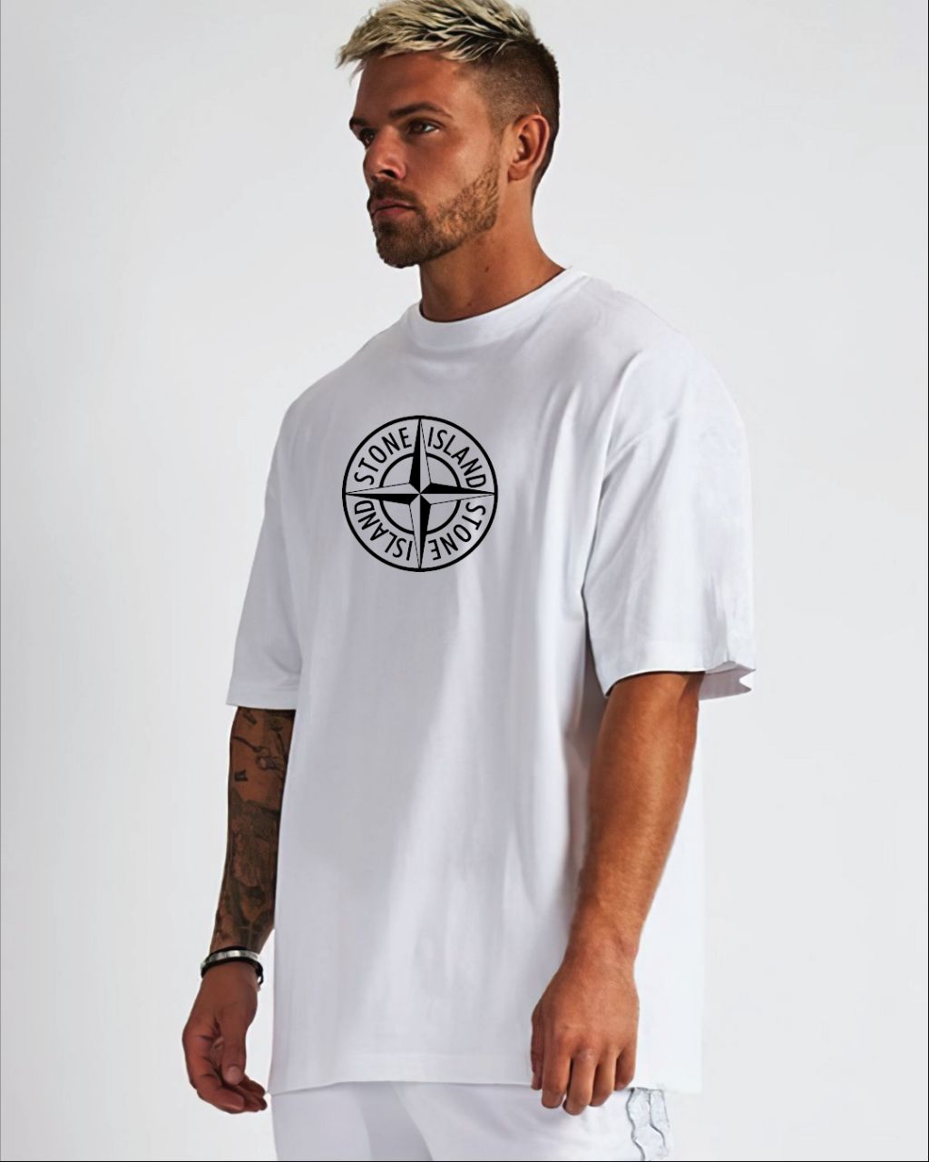 스톤아일랜드 로고 반팔티