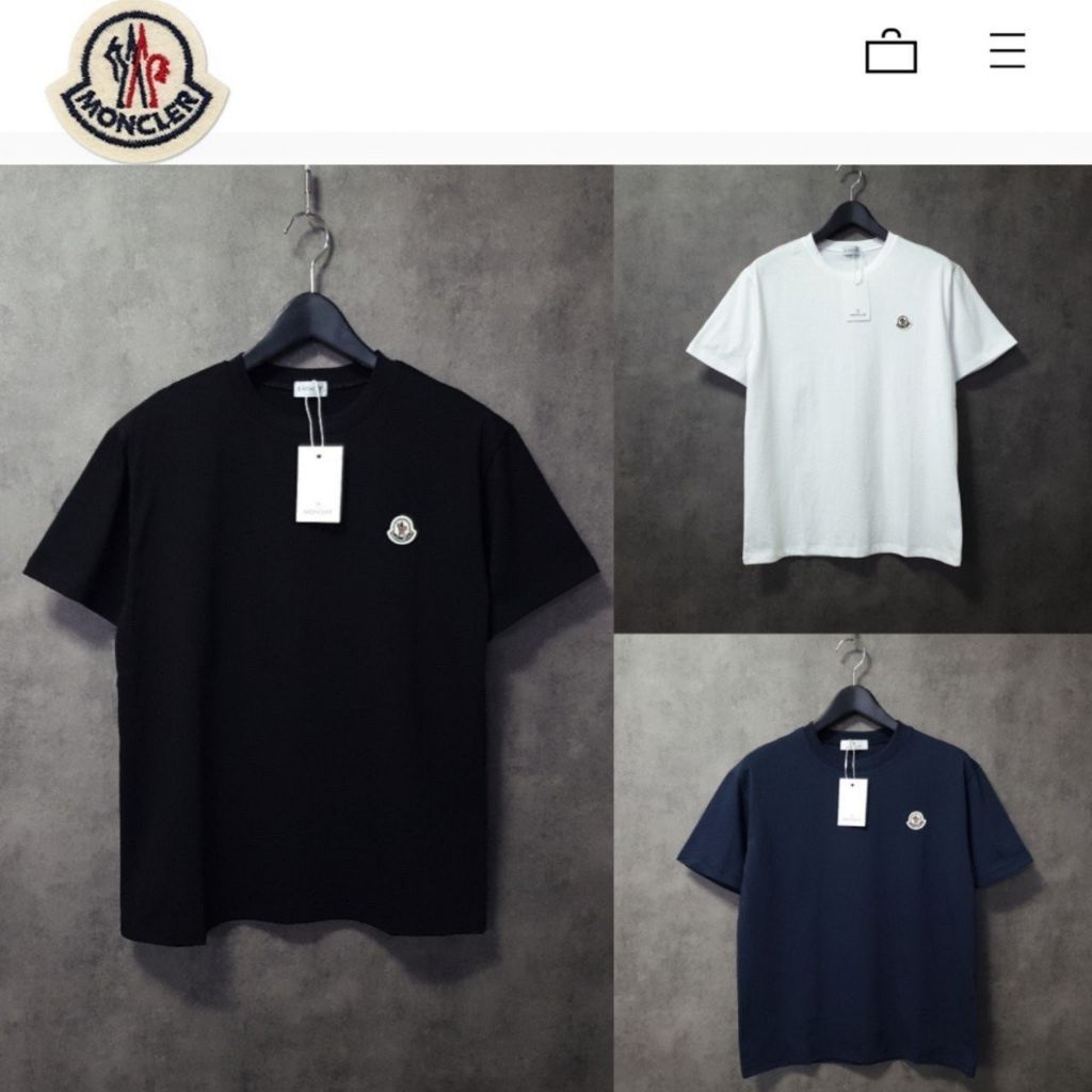 몽클레어 로고 패치 라운드 반팔티