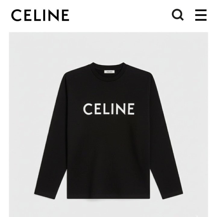 셀린느 베이직 로고 긴팔티