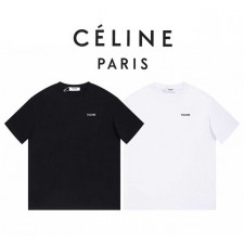 셀린느 스몰 로고 자수 라운드 반팔티