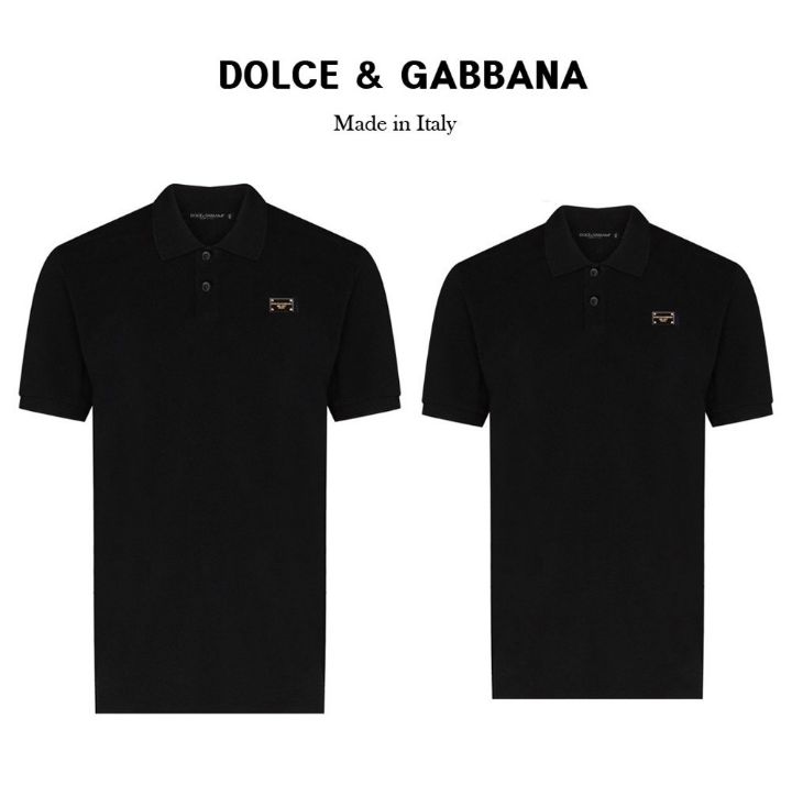 돌체앤가바나 밀라노 플레이트 골드 반팔 카라티