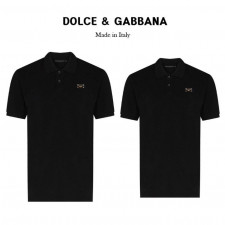 돌체앤가바나 밀라노 플레이트 골드 반팔 카라티