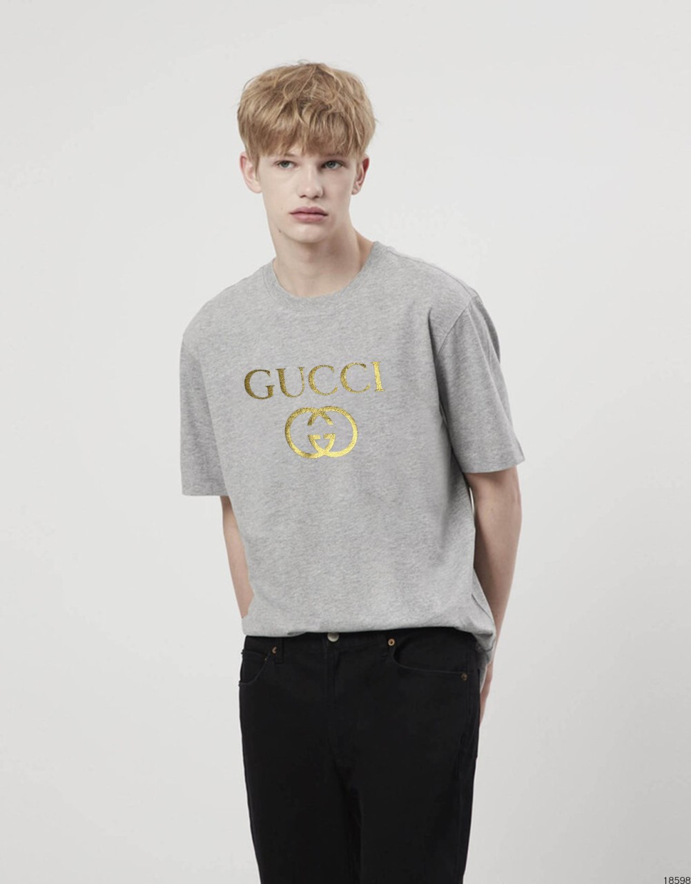 구찌 골드 로고 반팔티