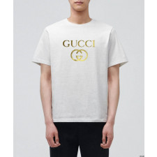 구찌 골드 로고 반팔티