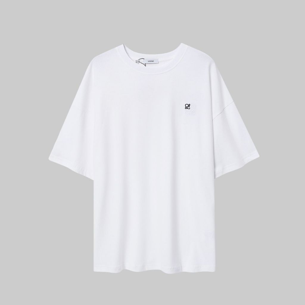 로에베 톤오톤 자수 로고 반팔티