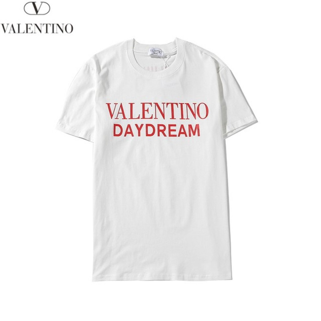 발렌티노 Beijng 2020 레드 나염 라운드 반팔티