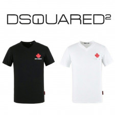디스퀘어드2 실버 로고 V넥 반팔티