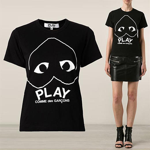 꼼데가르송 아웃라인 플레이 반팔티