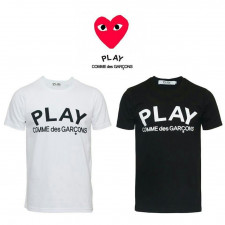 꼼데가르송 Play 빅로고 라운드 반팔티