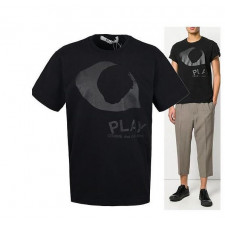 꼼데가르송 한쪽 눈알 나염 라운드 반팔티