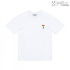 아미 스몰 로고 레인보우 자수 반팔티