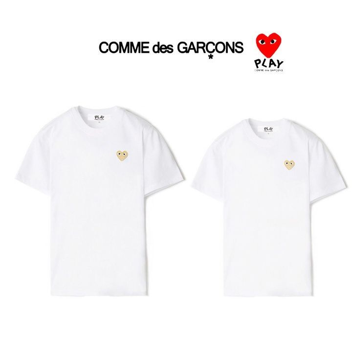 꼼데가르송 골드 하트 반팔티