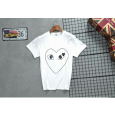 꼼데가르송 에잇투 블랙 라인 프린트 하트 반팔티