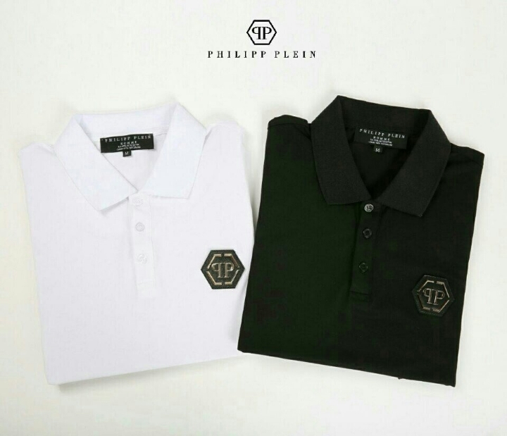 필립플레인 삼각 뱃지 반팔 카라티