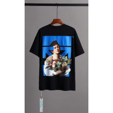 오프화이트 오일 스탬프 화살표 프린트 반팔티