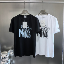 몽클레어 덕 모티프 레터링 로고 프린트 반팔티