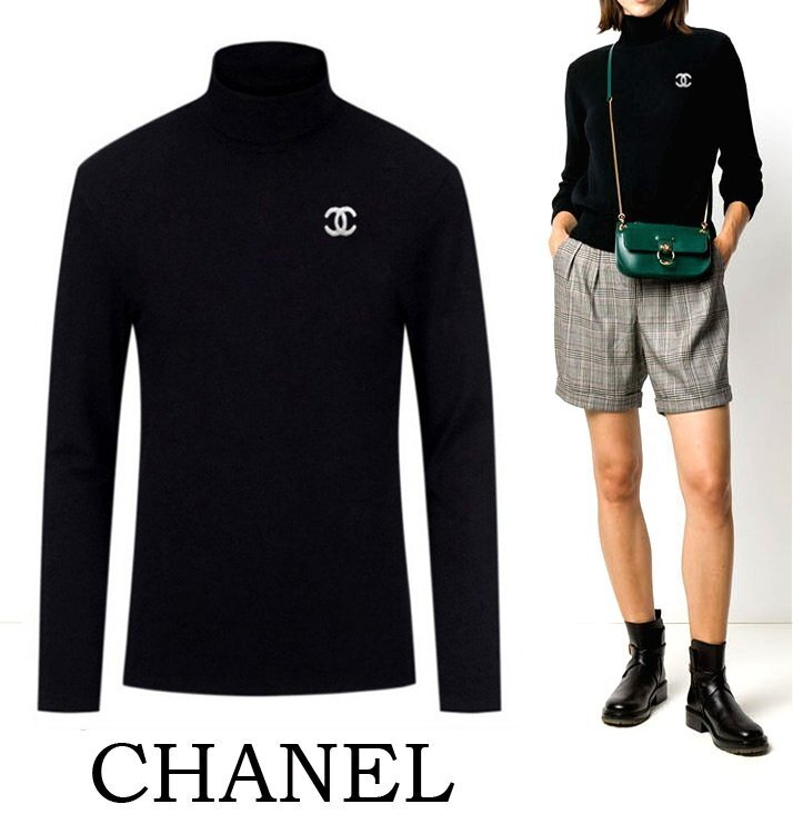 샤넬 클래식 자수 소프트 폴라 니트