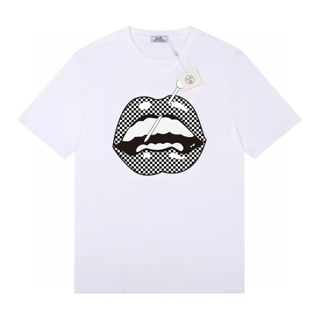 에르메스 입술 나염 반팔티