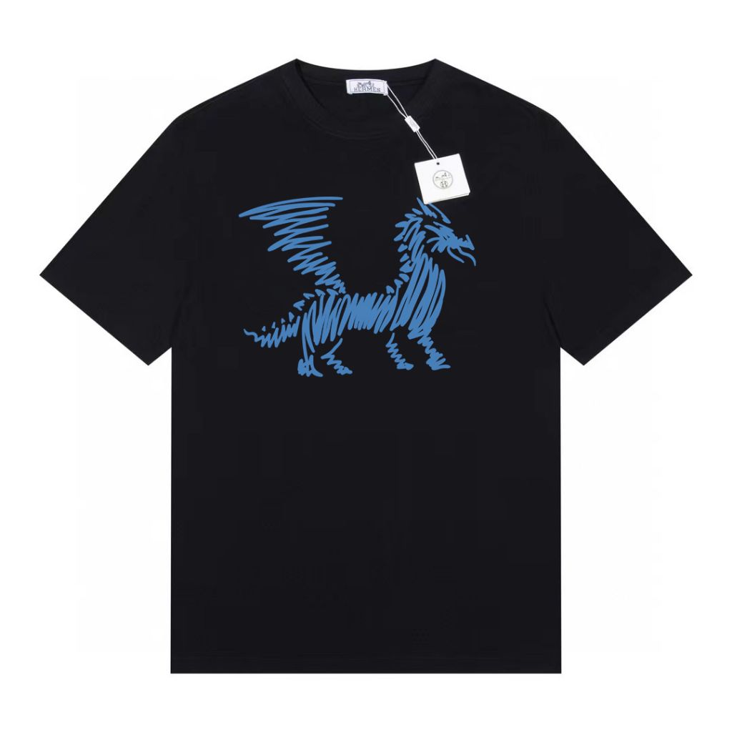 에르메스 블루 마커 블루 드래곤 반팔티